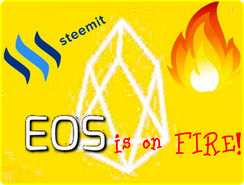 EOS cryptocurrency on fire surges ahead Steemit.com steem power nandibear.com nandi bear luke