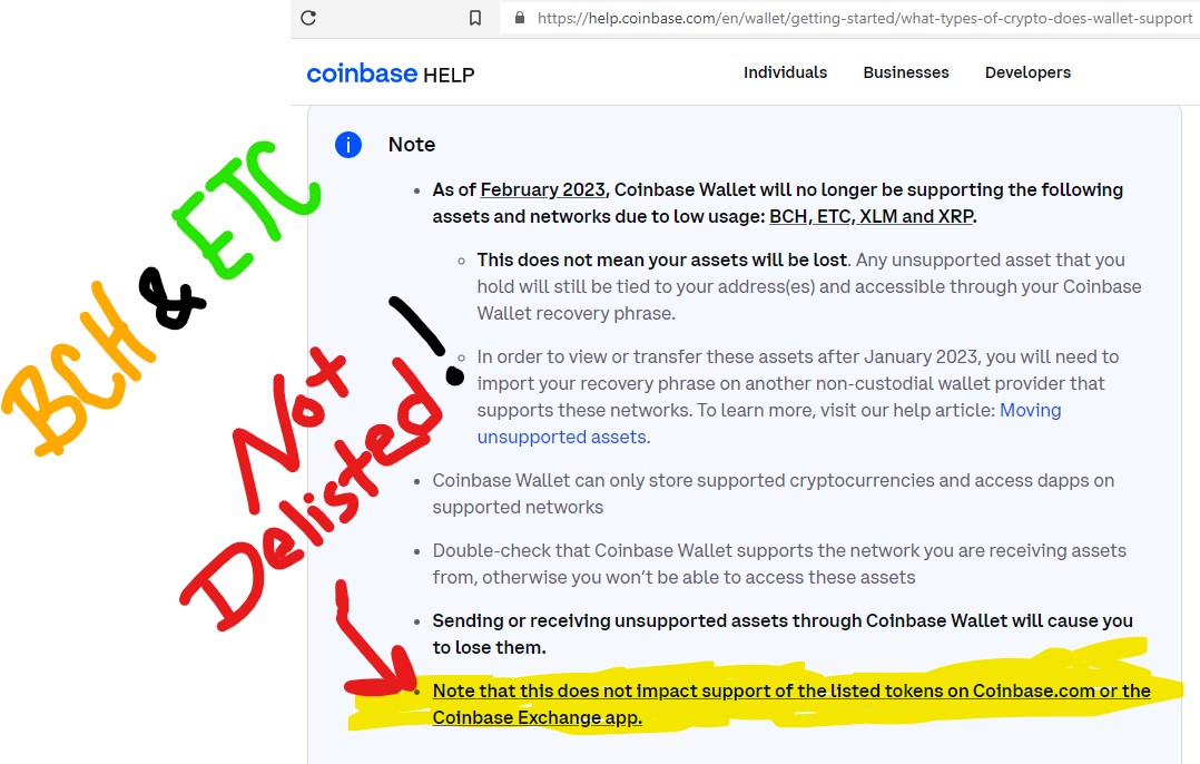 coinbase-com-exchange-bitcoin-cash-bch-2023-not-delisted-ethereum-classic-will-not-delist-february-2023-luke-nandibear-btc-eth